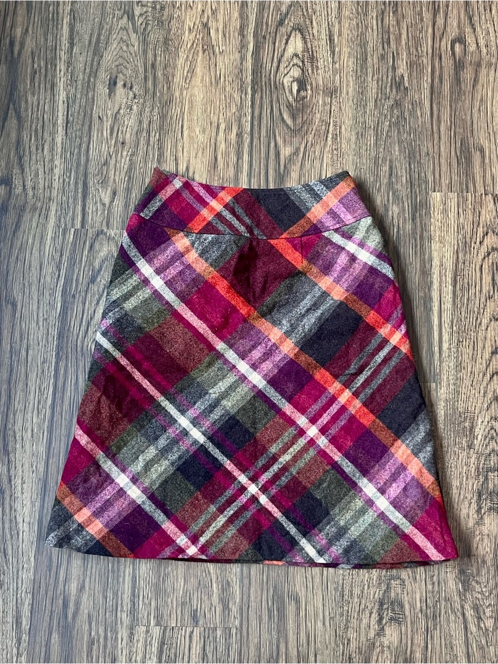 Talbots wool plaid skirt midi vintage 2 Petite 70s 80s